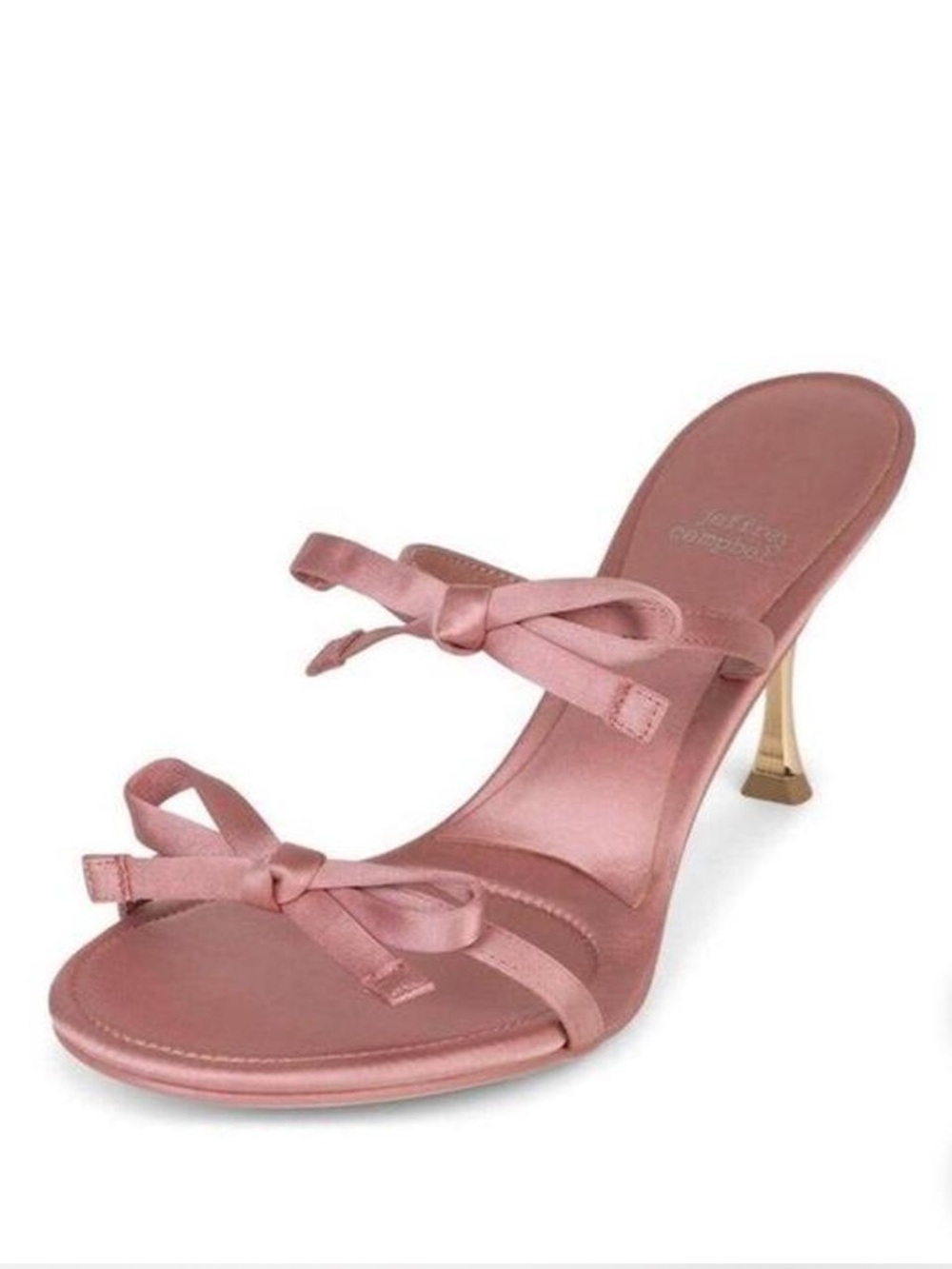 Jeffrey Campbell Satin Pink Bow Accent Women's Slide Heels Sz 8.5